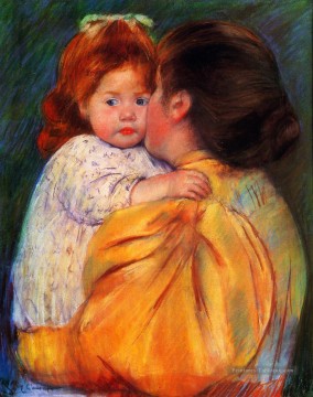 Mary Cassatt œuvres - Maternelle Kiss mères des enfants Mary Cassatt